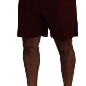 Dolce &amp; Gabbana Elegant Maroon Cotton Blend Shorts