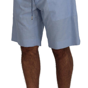 Dolce &amp; Gabbana Elegant Light Blue Linen-Cotton Summer Shorts