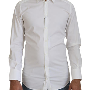 Dolce &amp; Gabbana Dazzling White Slim Fit Dress Shirt