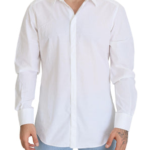 Dolce &amp; Gabbana Elegance Reimagined White Cotton Dress Shirt