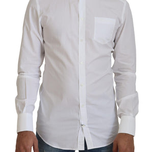 Dolce &amp; Gabbana Elegant White Slim Fit Dress Shirt