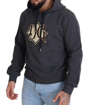 Dolce &amp; Gabbana Elegante sudadera con capucha de algodón gris