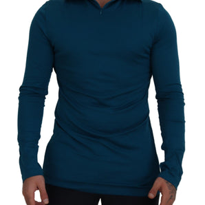 Dolce &amp; Gabbana Elegant Blue Cotton Pullover Sweater