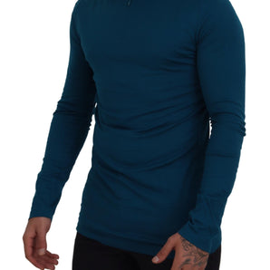 Dolce &amp; Gabbana Elegant Blue Cotton Pullover Sweater