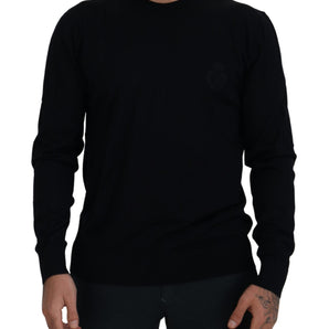 Dolce &amp; Gabbana Elegant Black Virgin Wool Pullover Sweater