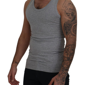 Dolce &amp; Gabbana Sleek Sleeveless Gray Cotton Tank Top