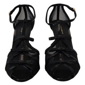 Dolce &amp; Gabbana Elegant Black Stiletto Heeled Sandals