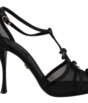 Dolce & Gabbana Black Stiletto High Heels Sandals Shoes