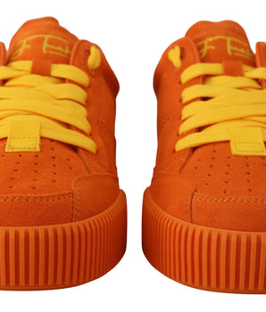 Dolce &amp; Gabbana Zapatillas elegantes con cordones de ante naranja