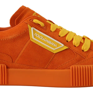 Dolce &amp; Gabbana Zapatillas elegantes con cordones de ante naranja