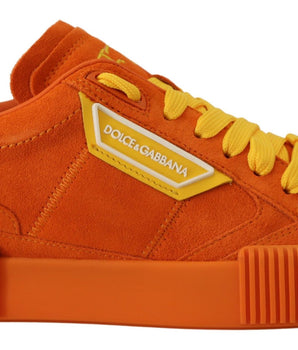 Dolce &amp; Gabbana Zapatillas elegantes con cordones de ante naranja