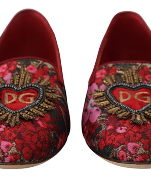 Bailarinas Dolce &amp; Gabbana de piel y tejido multicolor con parche del Sagrado Corazón