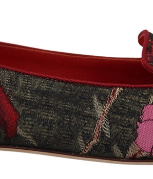 Bailarinas Dolce &amp; Gabbana de piel y tejido multicolor con parche del Sagrado Corazón