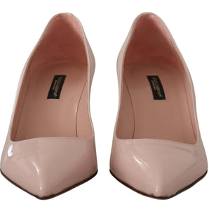 Dolce &amp; Gabbana Elegant Patent Leather Heels in Pink