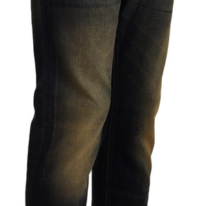 Acht Elegant Blue Washed Denim Pants - Authentic Craftsmanship