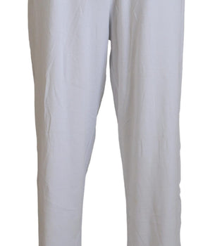 John Galliano White Cotton Logo Loose Men Pants