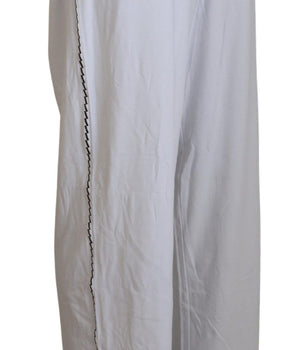 John Galliano White Cotton Logo Loose Men Pants