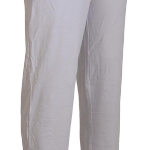 John Galliano Chic White Jogger Pants - Casual Elegance