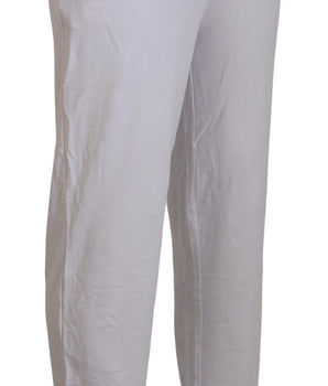 John Galliano White Cotton Logo Mens Jogger Pants