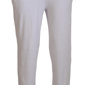 John Galliano Chic White Jogger Pants - Casual Elegance