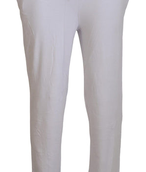 John Galliano White Cotton Logo Mens Jogger Pants