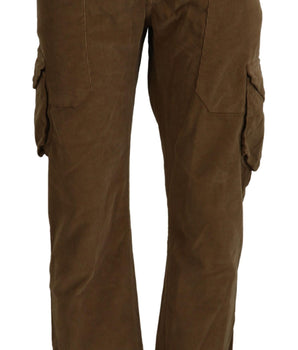 Ermanno Scervino Brown Cotton Corduroy Cargo Pants