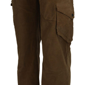 Ermanno Scervino Chic Brown Corduroy Cargo Pants