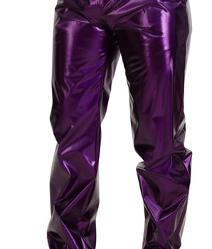 Dolce & Gabbana Purple Shining Men Casual Pants