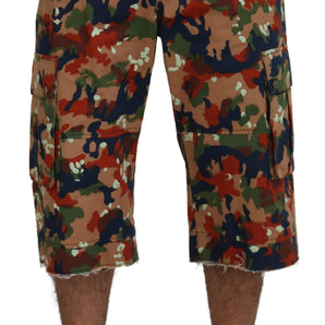 Dolce &amp; Gabbana Italian Designer Multicolor Cargo Shorts