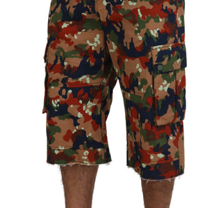 Dolce &amp; Gabbana Italian Designer Multicolor Cargo Shorts