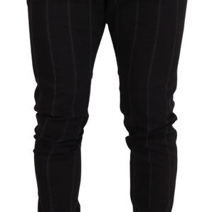 Dolce & Gabbana Elegant Black Striped Chino Pants