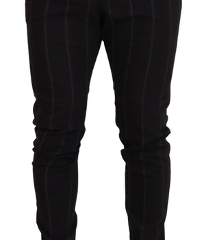Dolce & Gabbana Black Wool Chino Formal Men Pants