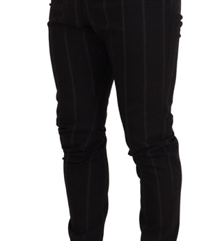 Dolce & Gabbana Black Wool Chino Formal Men Pants