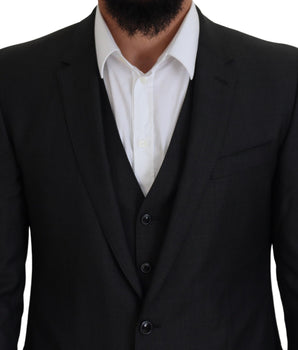Dolce & Gabbana Gray MARTINI 3 Piece Slim Fit Suit
