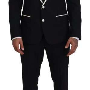 Dolce &amp; Gabbana Elegant Black and White Slim Fit Three Piece Suit