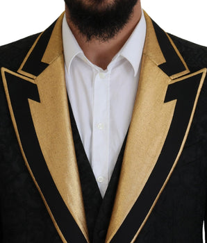 Dolce & Gabbana Black Gold Fantasy Tuxedo Slim Fit Suit