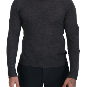 Costume National Sleek Gray Crewneck Pullover Sweater