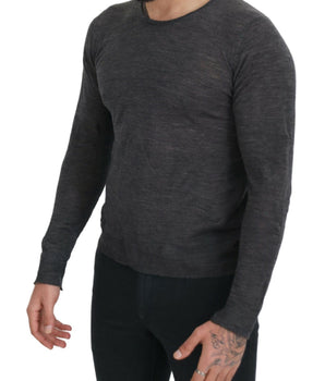 Costume National Gray Crewneck Pullover Sweater