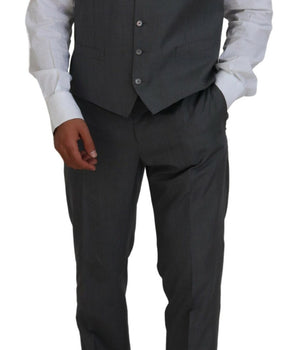 Dolce & Gabbana Gray MARTINI 3 Piece Slim Fit Suit