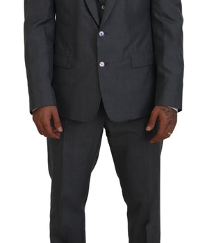 Dolce & Gabbana Gray MARTINI 3 Piece Slim Fit Suit
