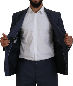 Dolce &amp; Gabbana Blue Wool MARTINI 2-Piece Slim Fit Suit