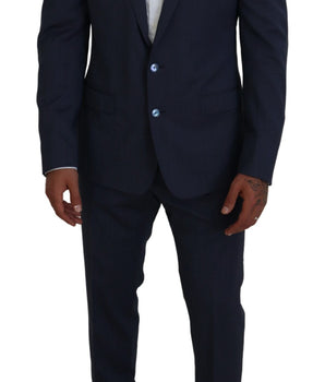 Dolce &amp; Gabbana Blue Wool MARTINI 2-Piece Slim Fit Suit