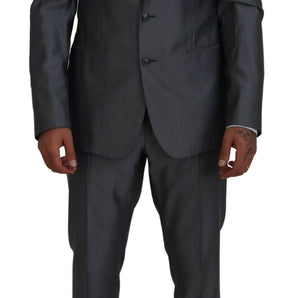 Dolce &amp; Gabbana Elegant Gray Silver Sicilia Suit Ensemble