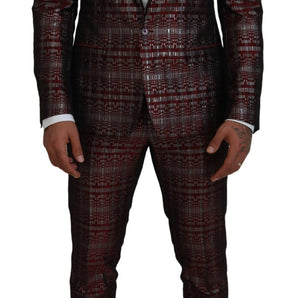 Dolce &amp; Gabbana Bordeaux Fantasy Slim Fit Two-Piece Suit