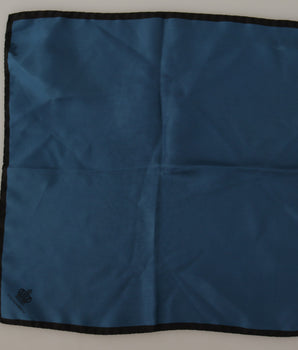 Dolce & Gabbana Black Blue DG Crown Printed Square Handkerchief Scarf