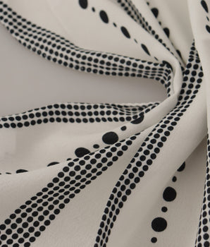 Dolce & Gabbana White Dotted Stripes Square Handkerchief Viscose Scarf