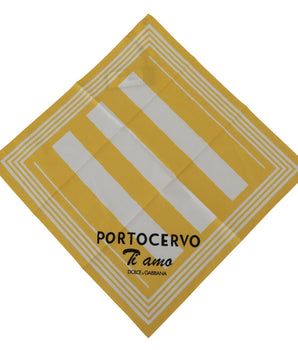 Dolce & Gabbana Yellow Portocervo Cotton Shawl Wrap Scarf