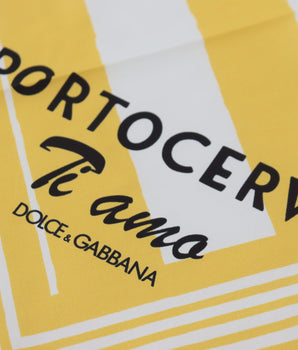Dolce & Gabbana Yellow Portocervo Cotton Shawl Wrap Scarf