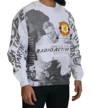 MSGM White Cotton Crewneck Pullover Sweatshirt Sweater