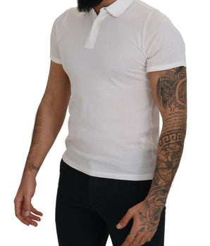 FRADI White Cotton Collared Short Sleeves Polo T-shirt